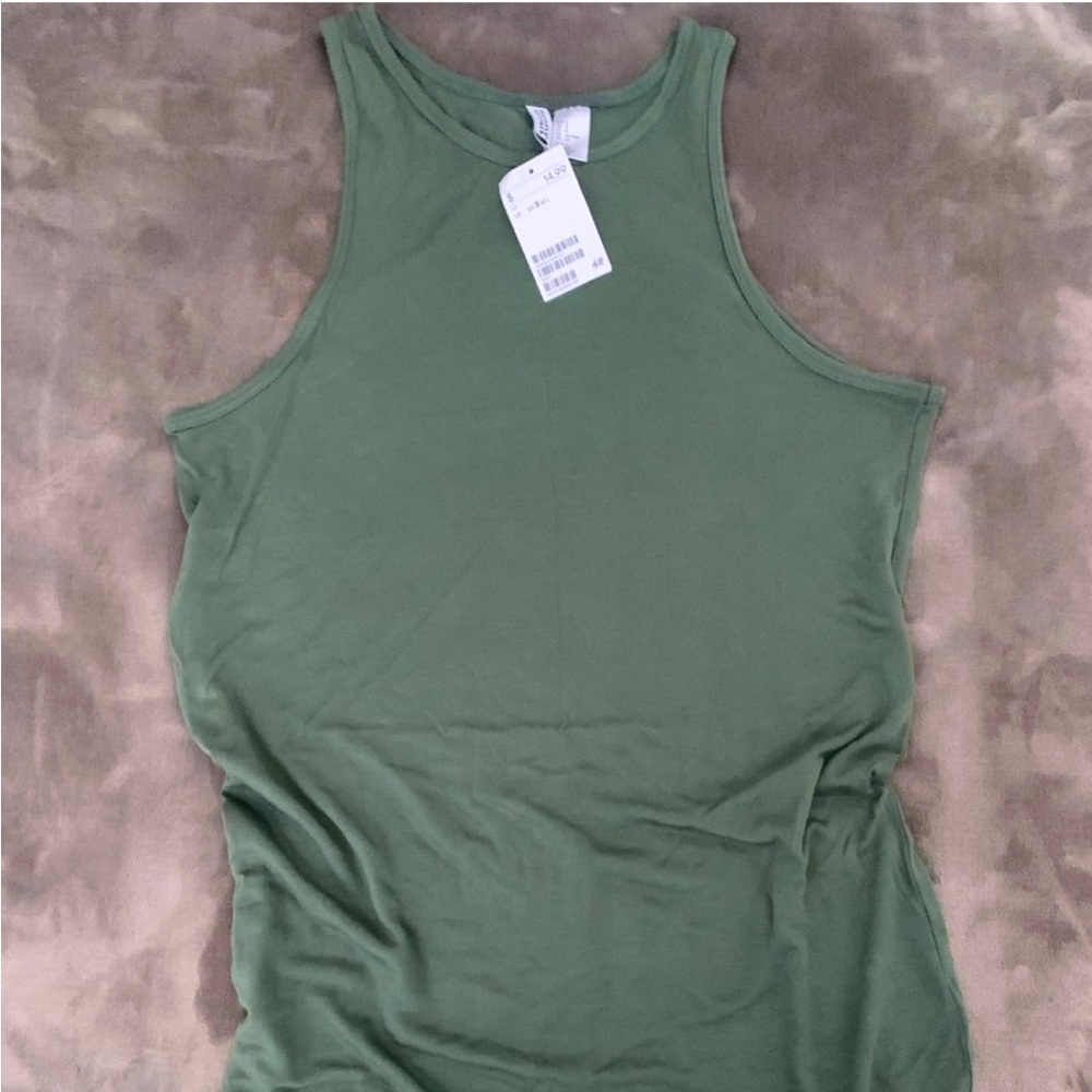 H&M Jersey Knit Sleeveless dress Olive green size S